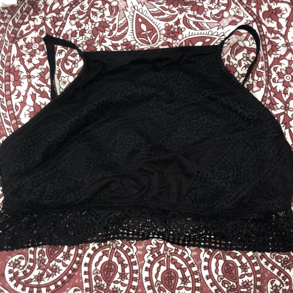 Aerie Black Halter Top Bralette